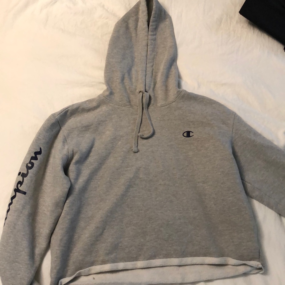 cropped champion hoodie